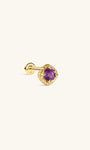 Joias kosiner Gem Garden Ametista Twist Flatback Stud em ouro maciço 14K