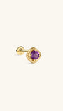 Gem Garden Amethyst Twist Flatback Stud in 14K Solid Gold