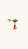 kosiner bijoux Gem Garden Agate Twist Drop Flatback en or massif 14 carats