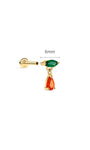 kosiner bijoux Gem Garden Agate Twist Drop Flatback en or massif 14 carats