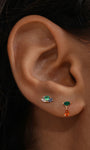 kosiner bijoux Gem Garden Agate Twist Drop Flatback en or massif 14 carats