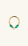 Joias kosiner Gem Garden Green Agate Twist Clicker em ouro maciço 14K