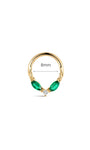 Joias kosiner Gem Garden Green Agate Twist Clicker em ouro maciço 14K