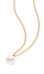 Kosiner joias mini colar com pingente de pérola em ouro maciço 14K