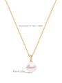 kosiner jewelry 14K Solid Gold Mini Pearl Pendant Necklace