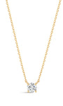 kosiner ジュエリー 14K ソリッド ゴールド ミニ シングル ジルコン ネックレス