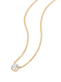 kosiner jewelry 14K Solid Gold Mini Single Zircon Necklace