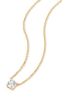 kosiner ジュエリー 14K ソリッド ゴールド ミニ シングル ジルコン ネックレス
