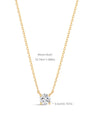 kosiner jewelry 14K Solid Gold Mini Single Zircon Necklace