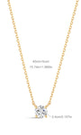 kosiner ジュエリー 14K ソリッド ゴールド ミニ シングル ジルコン ネックレス