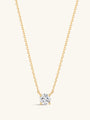 kosiner jewelry 14K Solid Gold Mini Single Zircon Necklace