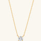 Mini colar de zircão único em ouro maciço 14K