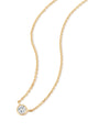 kosiner jewelry 14K Solid Gold Tiniest Sparkling Bezel Zircon Necklace