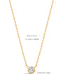kosiner jewelry 14K Solid Gold Tiniest Sparkling Bezel Zircon Necklace