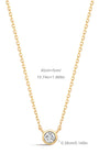 kosiner jewelry 14K Solid Gold Tiniest Sparkling Bezel Zircon Necklace