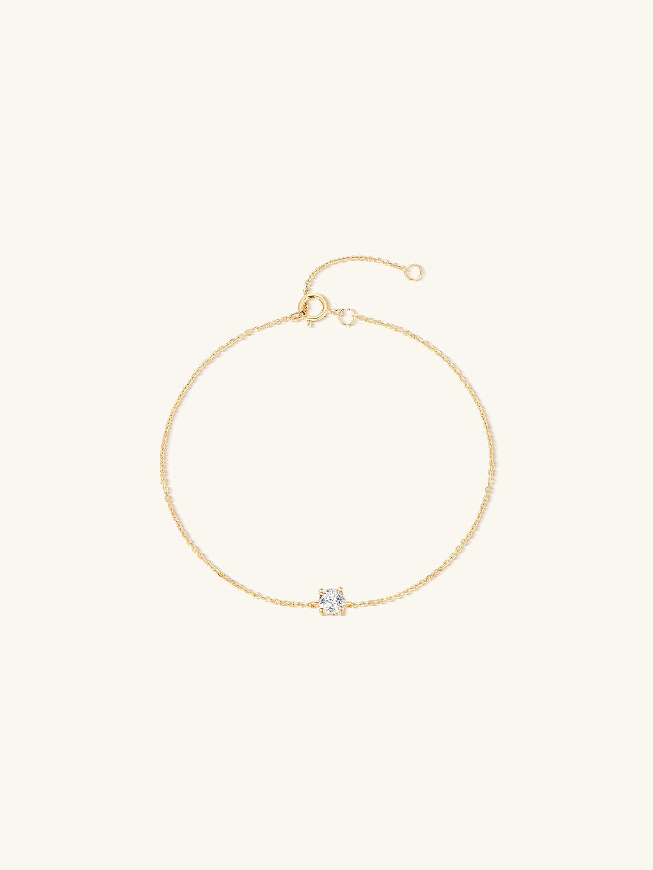 kosiner jewelry 14K Solid Gold Four - Claw Pave Zircon Bracelet