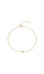 Kosiner-Schmuck 14-karätiges massives Gold-Zirkon-Armband mit einzelner Lünette