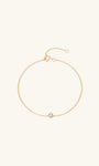 Kosiner-Schmuck 14-karätiges massives Gold-Zirkon-Armband mit einzelner Lünette
