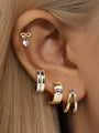 kosiner jewelry Two Tone Chunky Hoop Earrings