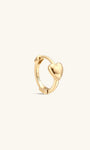 KOSINER gold heart hoop with a polished heart detail and hinged closure.