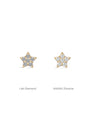 14K gold star stud earrings with cubic zirconia, comparing lab diamond vs AAAAA zirconia options for ear piercings.