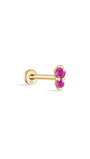 Piercing De Oreja Multicolor Con Empalme Brillante De Oro Sólido De 14 Quilates - Kosinerjewelry