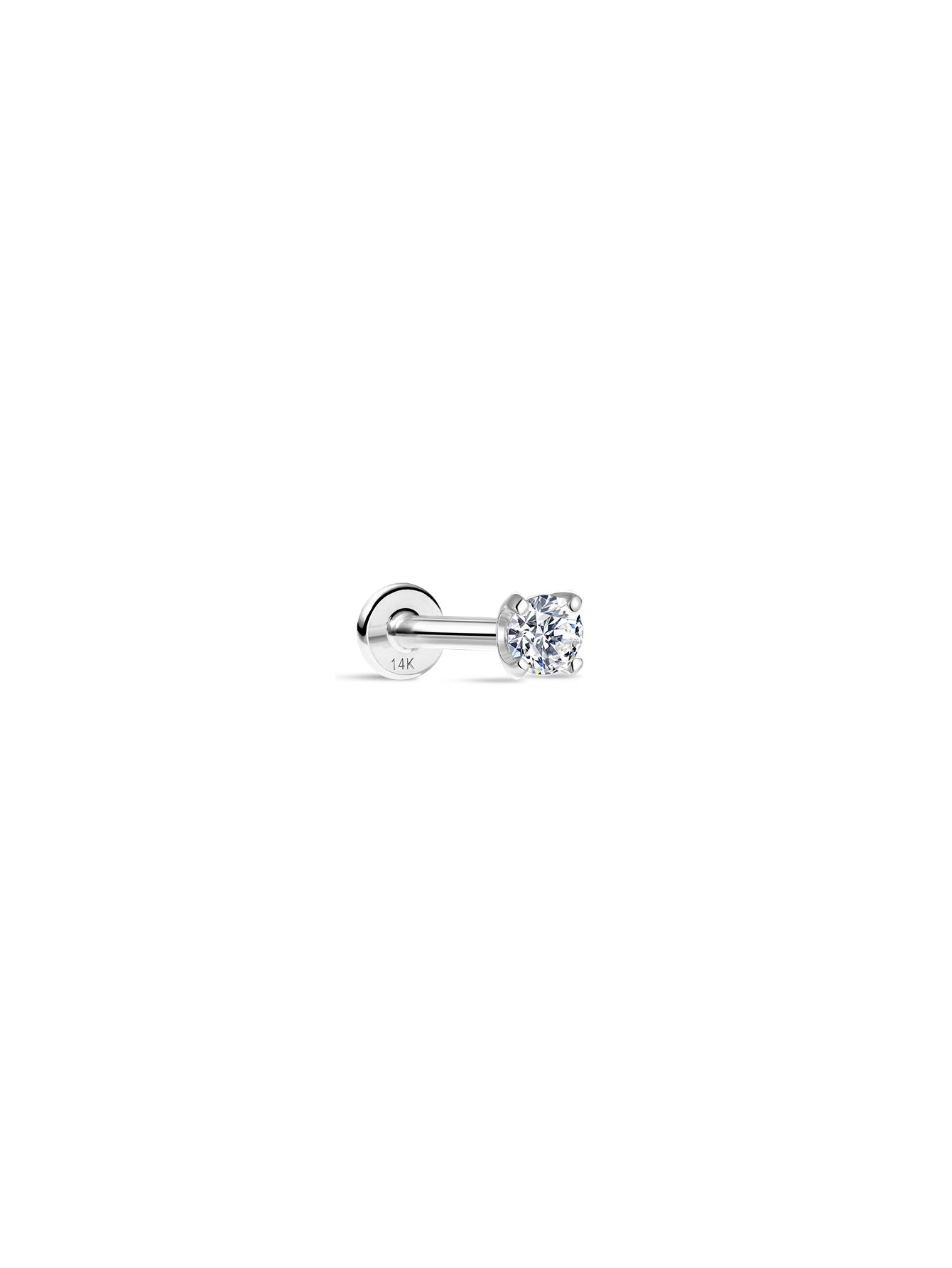 Kosiner - Piercing de oreja clásico de oro macizo de 14 quilates, 0.157 in