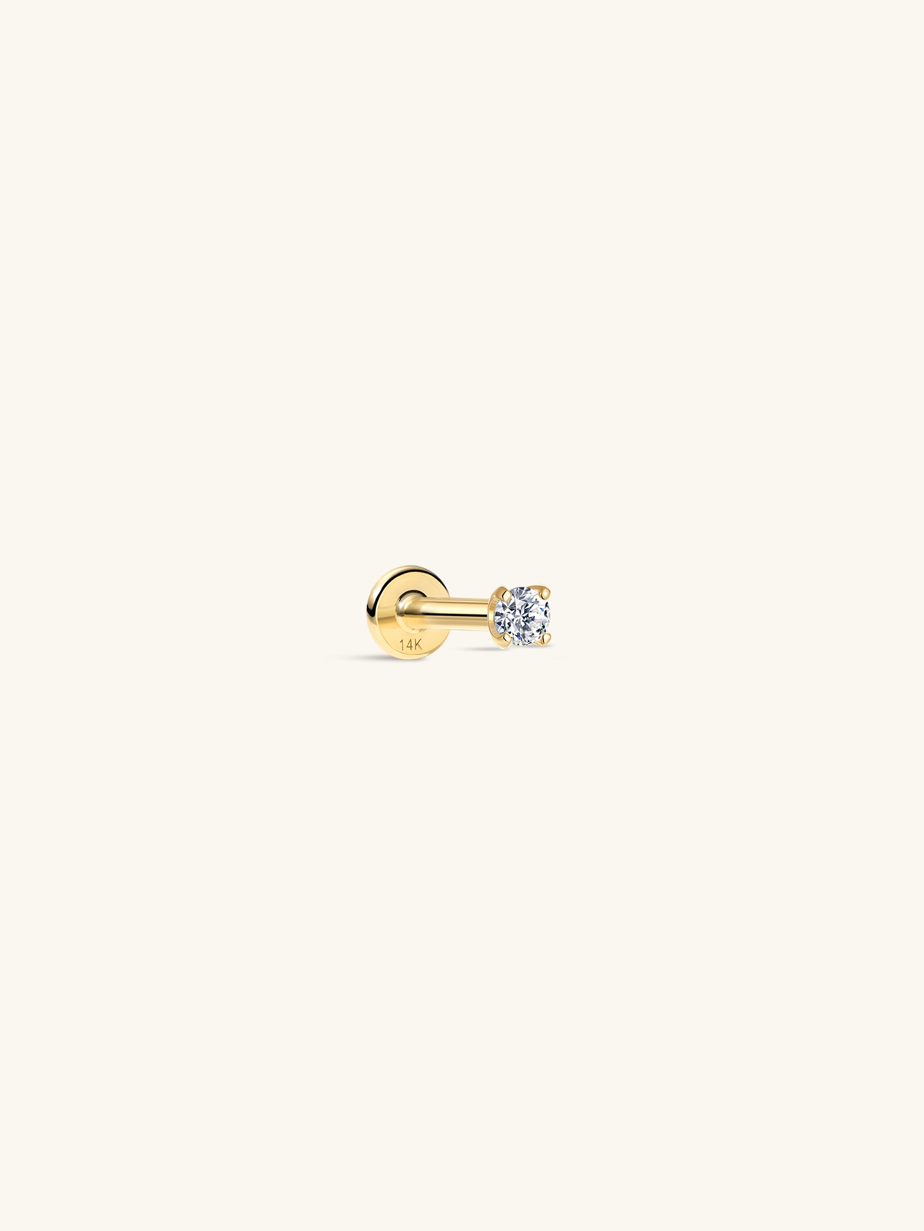 Kosiner - Piercing de oreja clásico de oro macizo de 14 quilates, 0.079 in