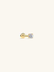 KOSINER 14K Massief Gouden Minimalistische 4MM Platte Steker