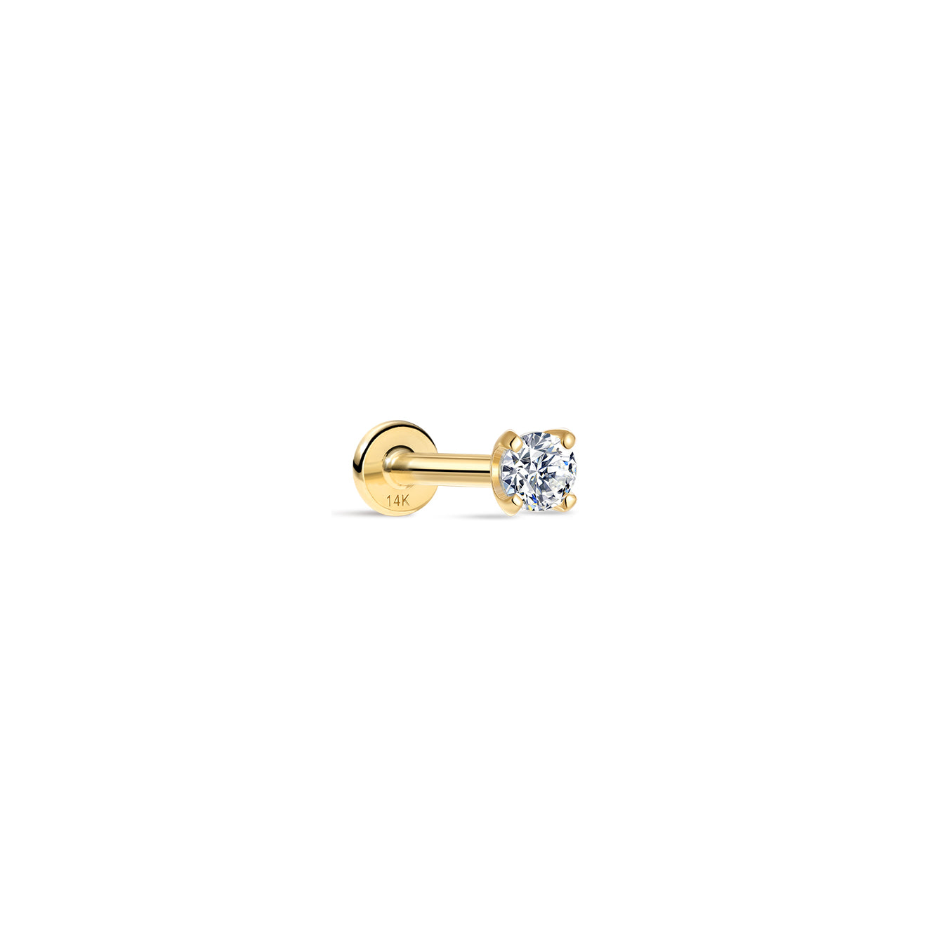 KOSINER 14K Massief Gouden Minimalistische 4MM Platte Steker