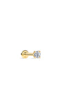 KOSINER 14K Massief Gouden Minimalistische 4MM Platte Steker