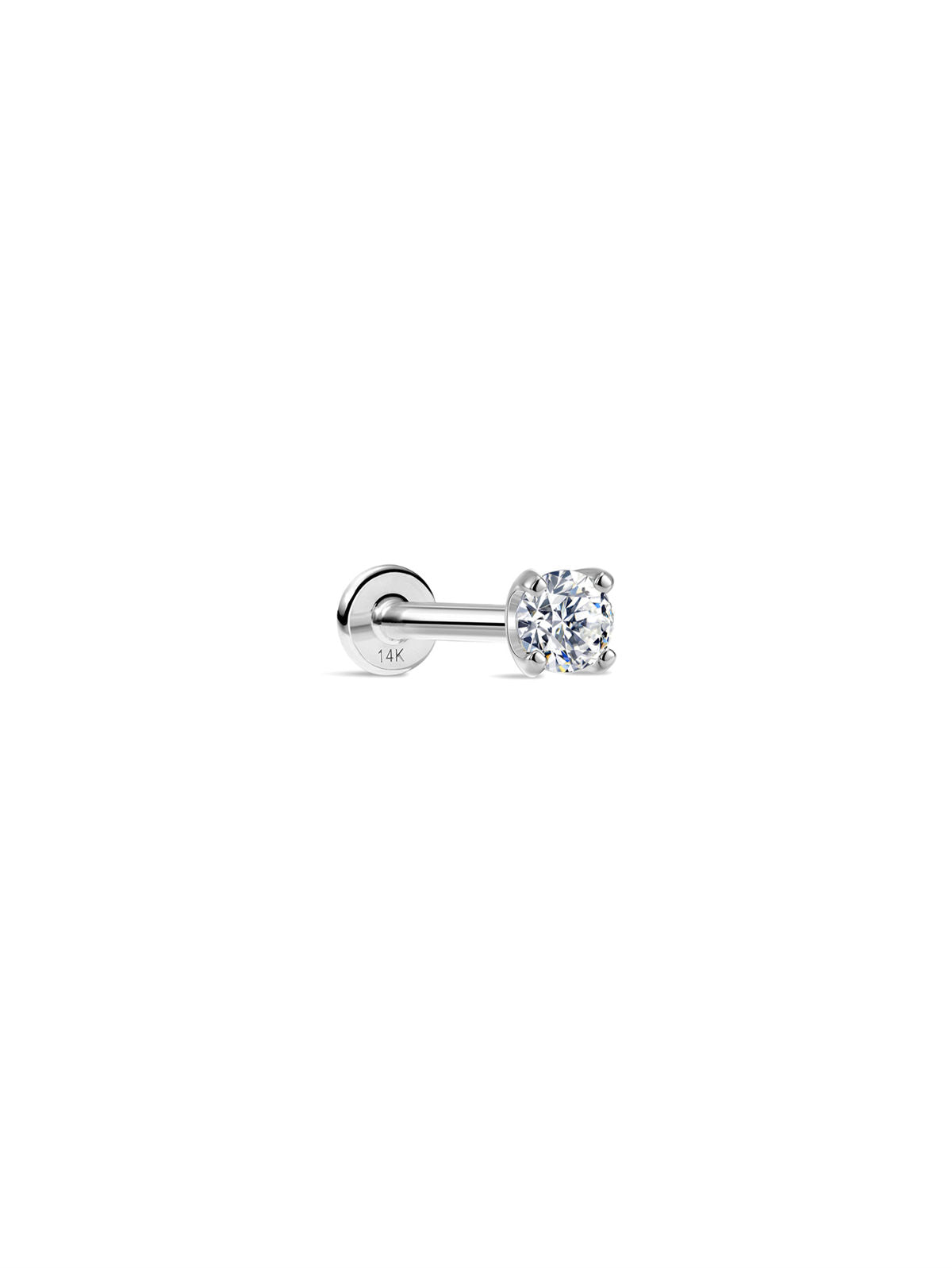 KOSINER 14K solid gold minimalist flat back stud, hypoallergenic nickel-free, designed for sensitive ears