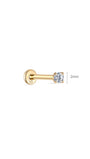 KOSINER 14K Oro Macizo Minimalista Arete con Respaldo Plano de 2MM
