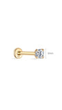 KOSINER 14K Solid Gold Minimalist 3MM Flat Back Stud