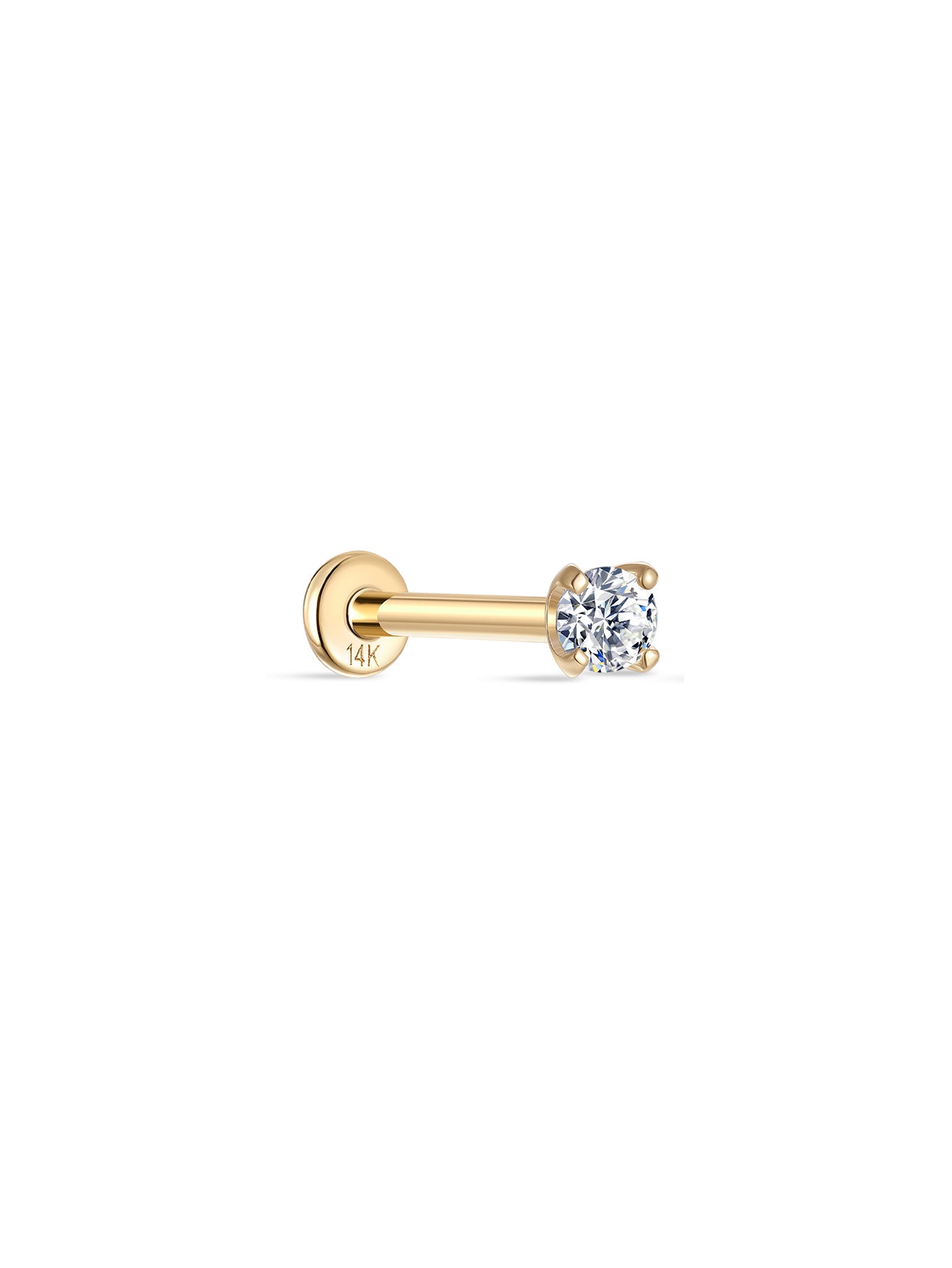 14K Solid Gold 4MM Classic Mini Ear Piercing Stud - Kosinerjewelry-17