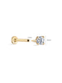 14K Solid Gold Classic Multicolor Mini Ear Piercing Stud - Kosinerjewelry