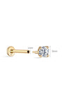 14K Solid Gold Classic Multicolor Mini Ear Piercing Stud - Kosinerjewelry
