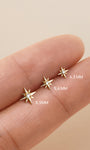 KOSINER 14K Solid Gold Star Lab-Grown Diamond Flat Back Stud