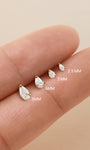 Kosiner 14K Gold Pear Lab-Grown Diamond Flat Back Delicate Stud