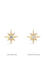 14K massief gouden achthoekige starburst-oorknopjes met middenstenen, verkrijgbaar met laboratoriumdiamant of AAAAA-zirkonia.
