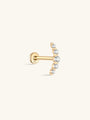 14K Solid Gold Pave Crescent Ear Piercing Stud - Kosinerjewelry-1