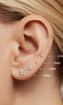 Kosiner 14K Gold Pear Lab-Grown Diamond Flat Back Delicate Stud