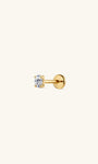 KOSINER 14K Solid Gold Oval-Cut Lab-Grown Diamond Flat Back Stud
