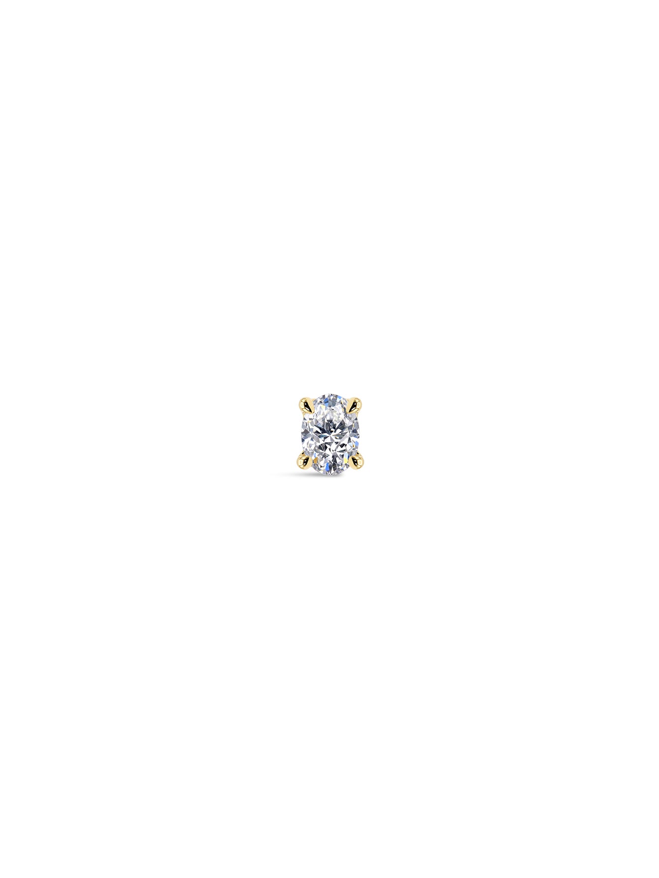 KOSINER 14K Gold Oval-Cut Lab Diamond Stud Close-Up, Ultra Sparkle