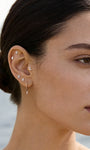 KOSINER 14K Gold Baguette Lab Diamond Stud, oreja curada minimalista todos los días
