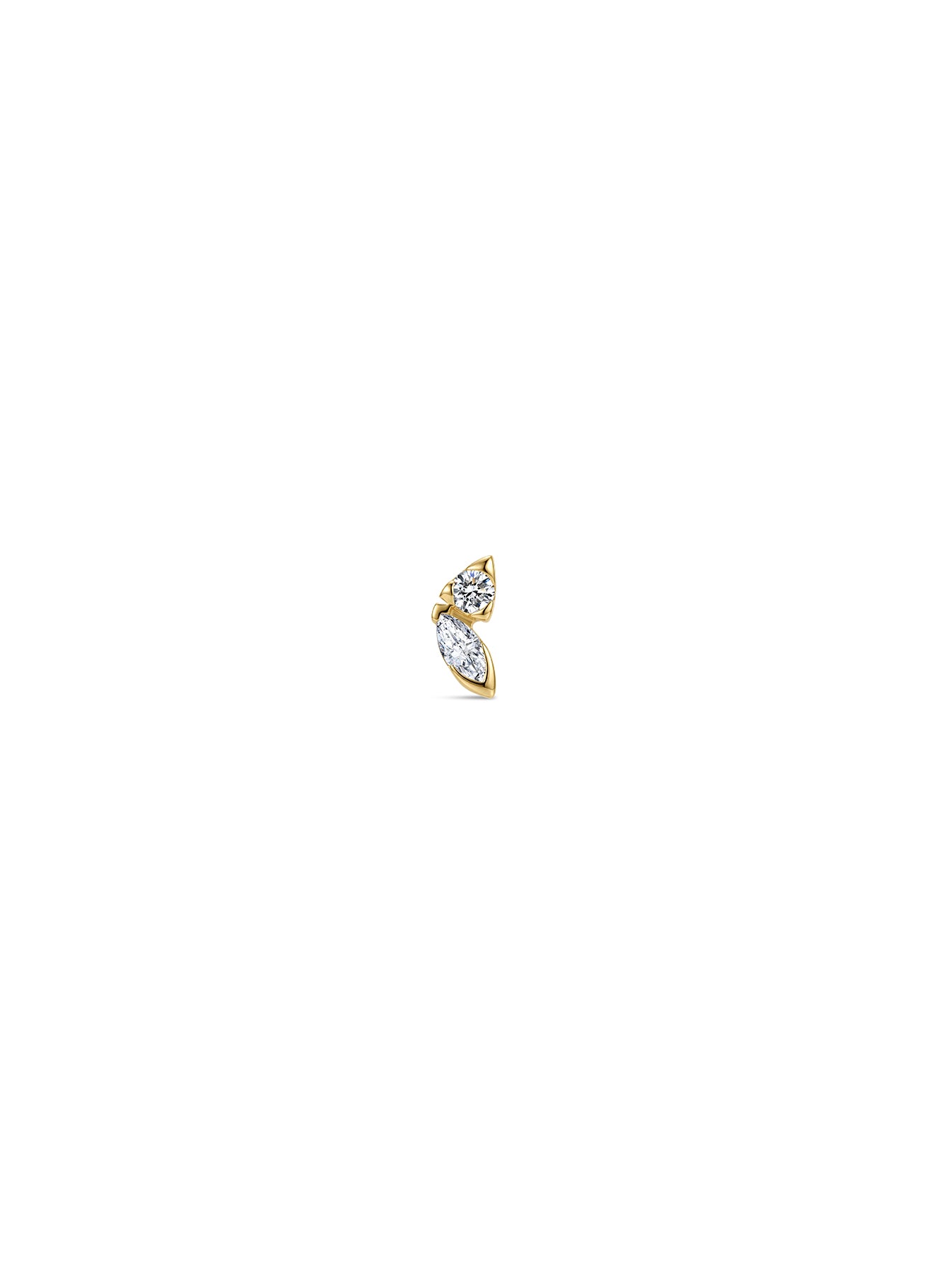 14K Gold Half Bezel Lab-Grown Diamond Cluster Flat Back Delicate Stud