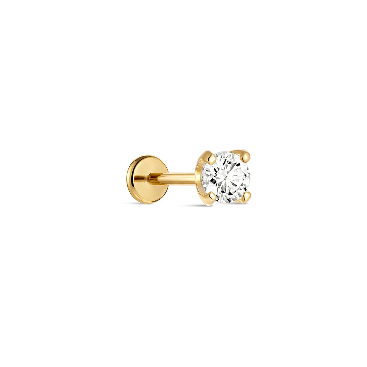 KOSINER 14K Solid Gold Minimalist Flat Back Stud,hypoallergenic nickel-free, safe for sensitive ears