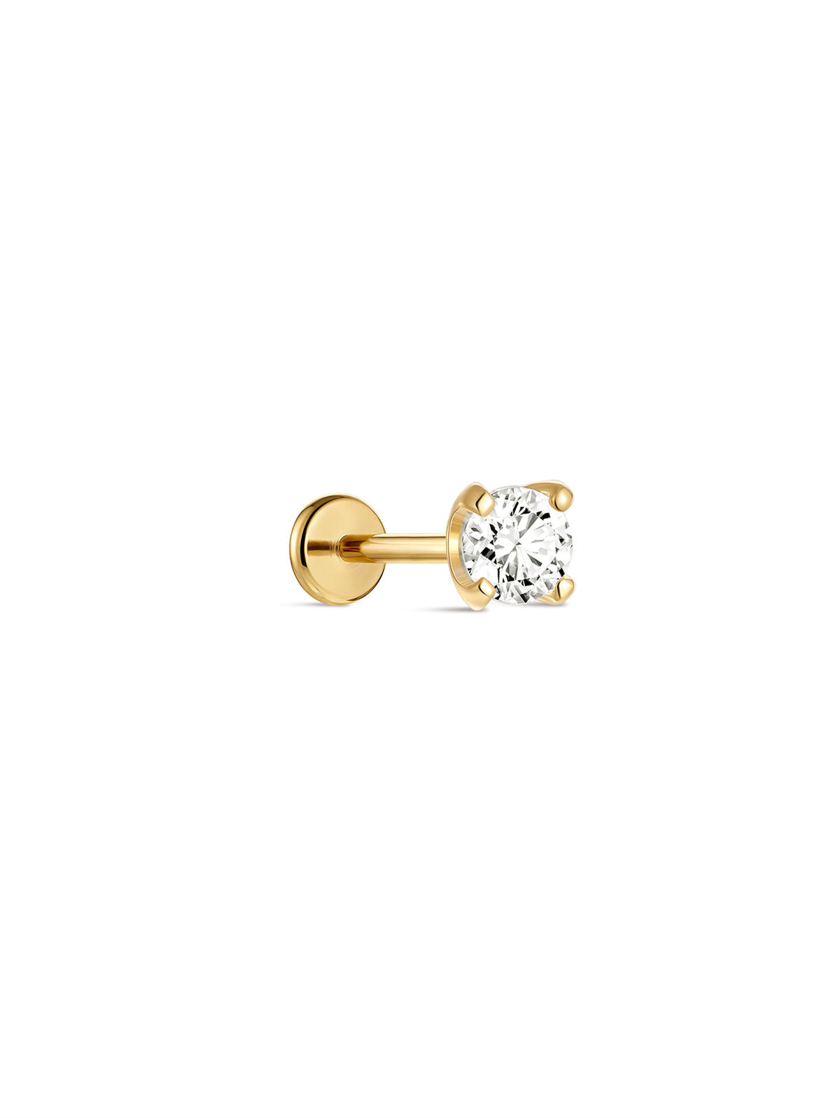 KOSINER 14K Solid Gold Minimalist Flat Back Stud,hypoallergenic nickel-free, safe for sensitive ears