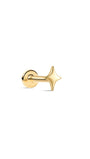 KOSINER 14K Solid Gold Glossy Star Flat Back Stud