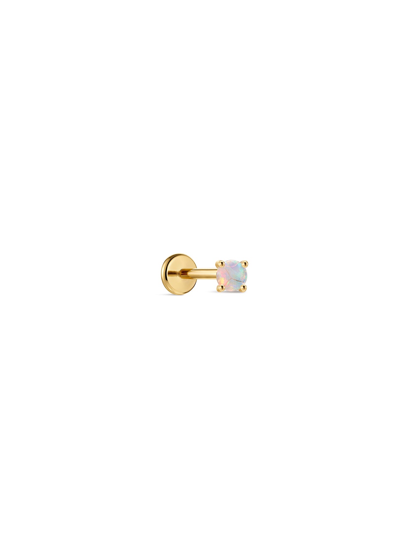 Kosiner 14K ソリッド ゴールド オパール フラットバック スタッド ピアス